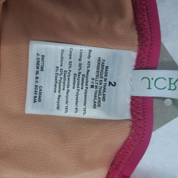 J.Crew Women’s Ruched V Neck One Piece Swimsuit Radiant Fuchsia BC116 Size 2 NEW - Picture 15 of 15